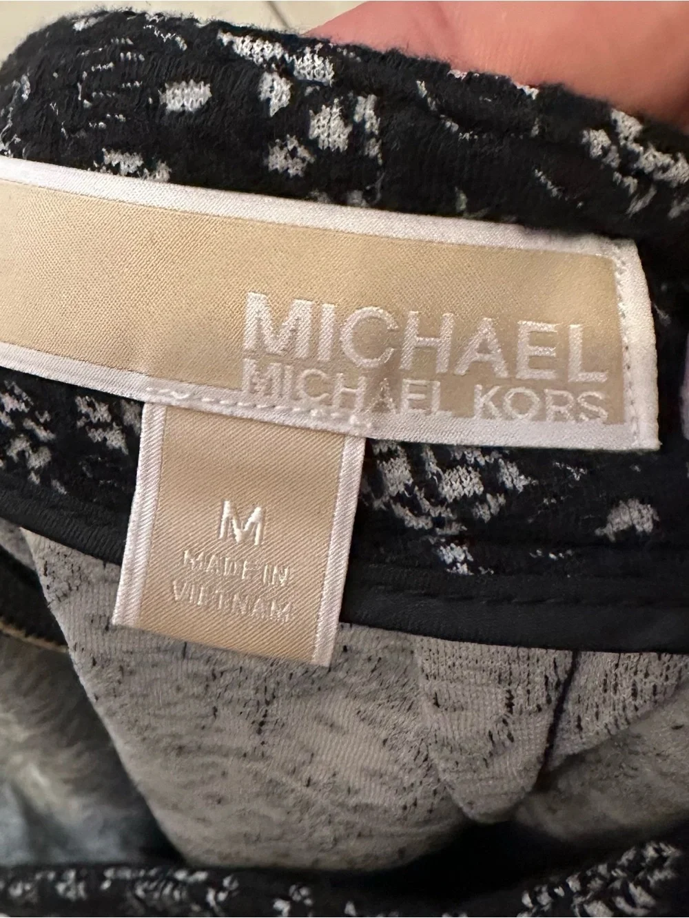 Michael Kors Black and Gray Patterned Skirt